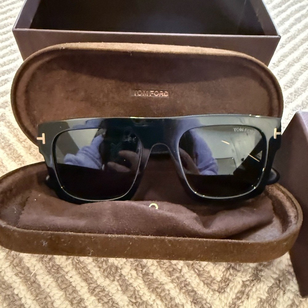 Tom Ford Dark Sunglasses with Brown Case